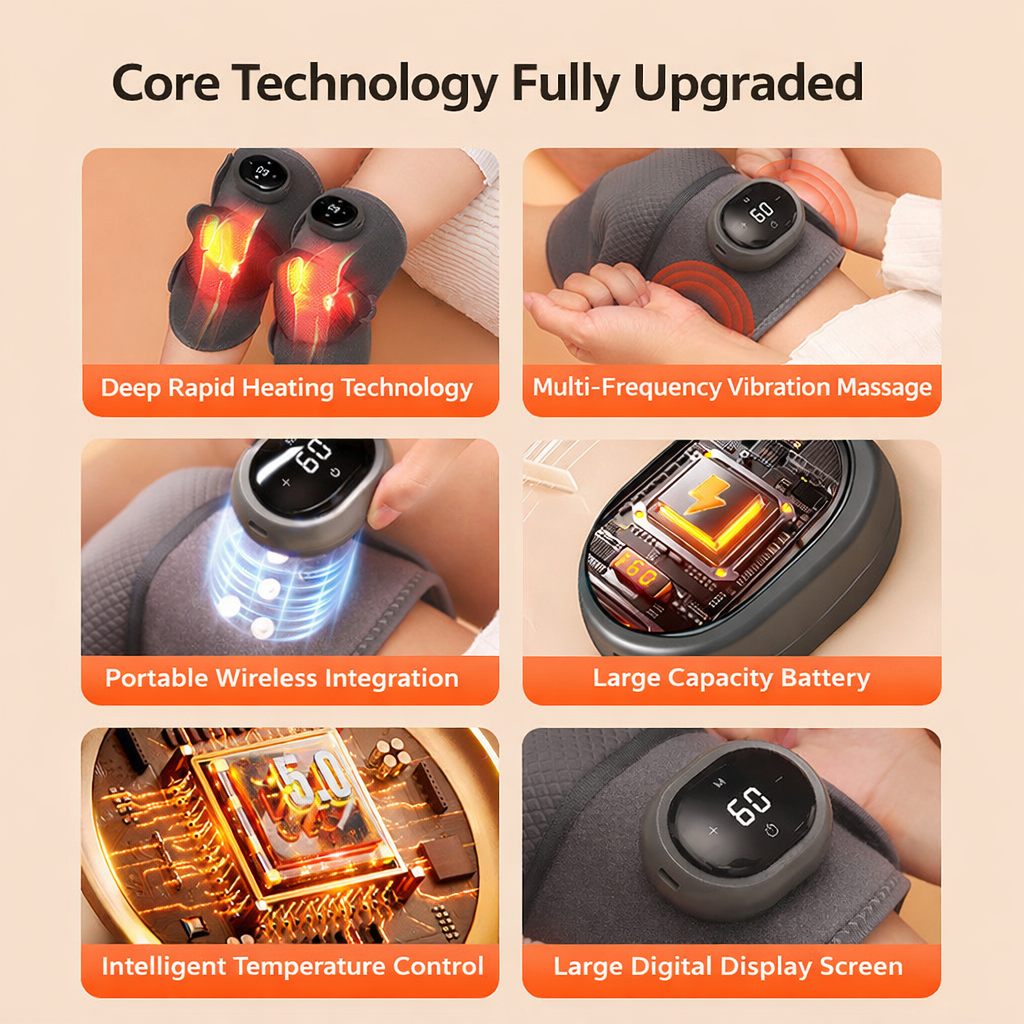 3-in-1 Electric Heated Knee & Shoulder & Elbow Pain Relief Massager with Vibration