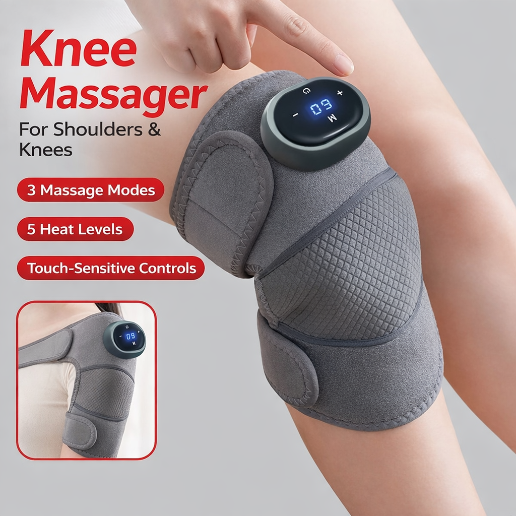 3-in-1 Electric Heated Knee & Shoulder & Elbow Pain Relief Massager with Vibration