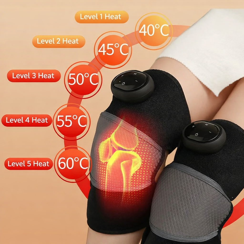 3-in-1 Electric Heated Knee & Shoulder & Elbow Pain Relief Massager with Vibration
