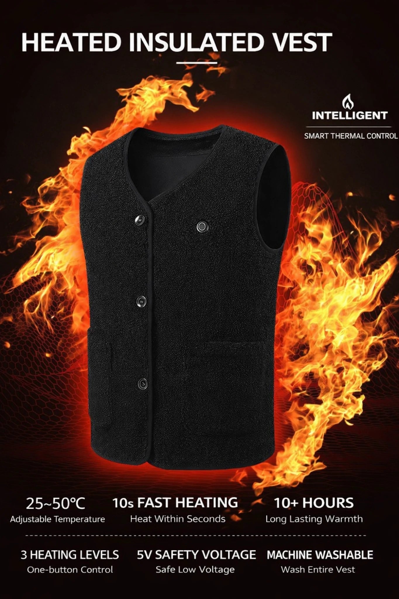 USB-Powered Smart Heated Vest