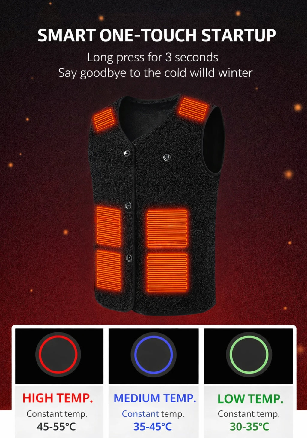 USB-Powered Smart Heated Vest