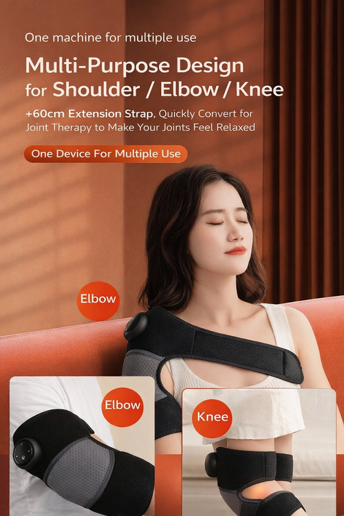 3-in-1 Electric Heated Knee & Shoulder & Elbow Pain Relief Massager with Vibration