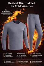 Smart Heated Thermal Underwear Set with Portable Battery