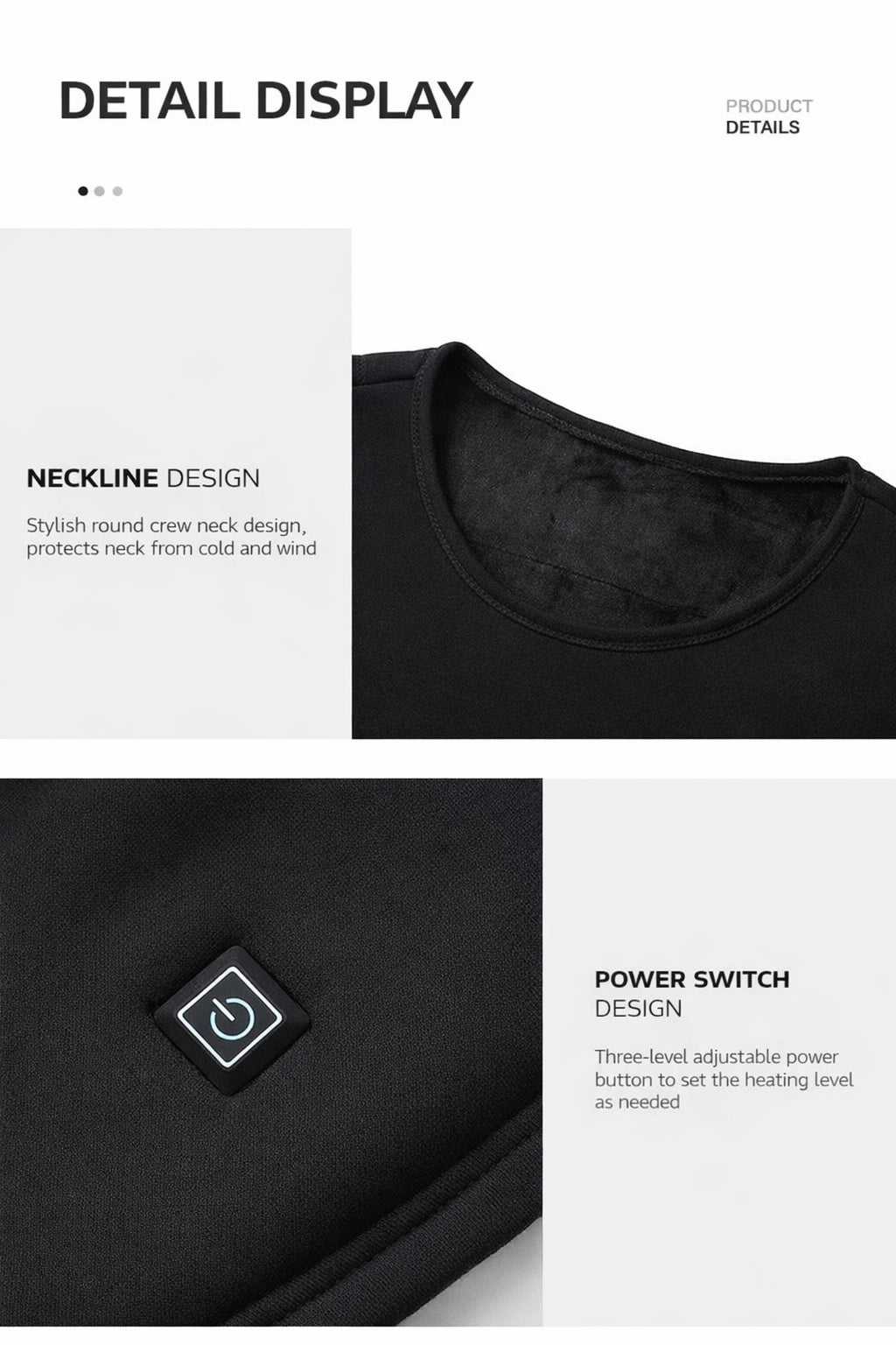 Smart Heated Thermal Underwear Set with Portable Battery