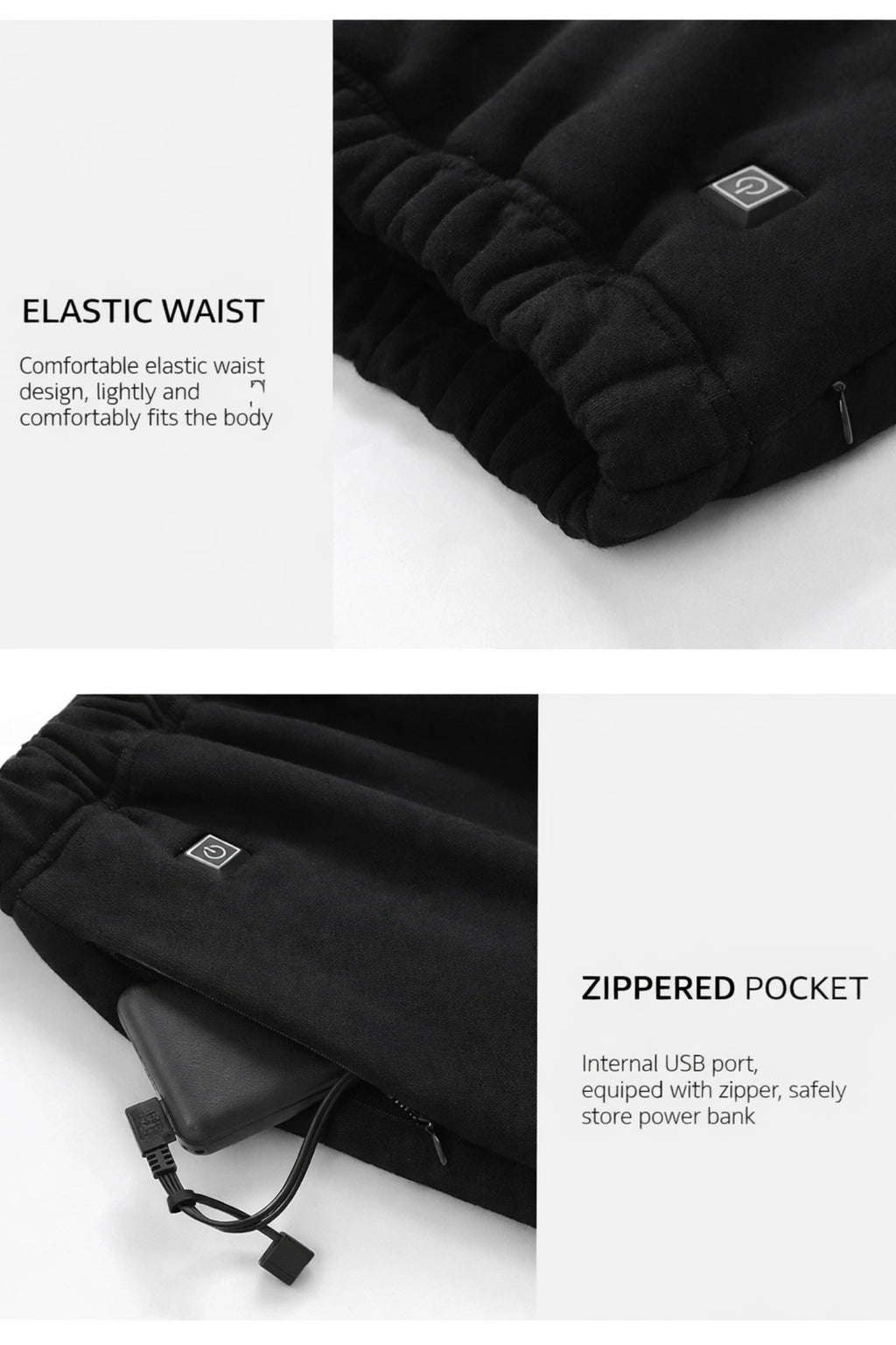 Smart Heated Thermal Underwear Set with Portable Battery