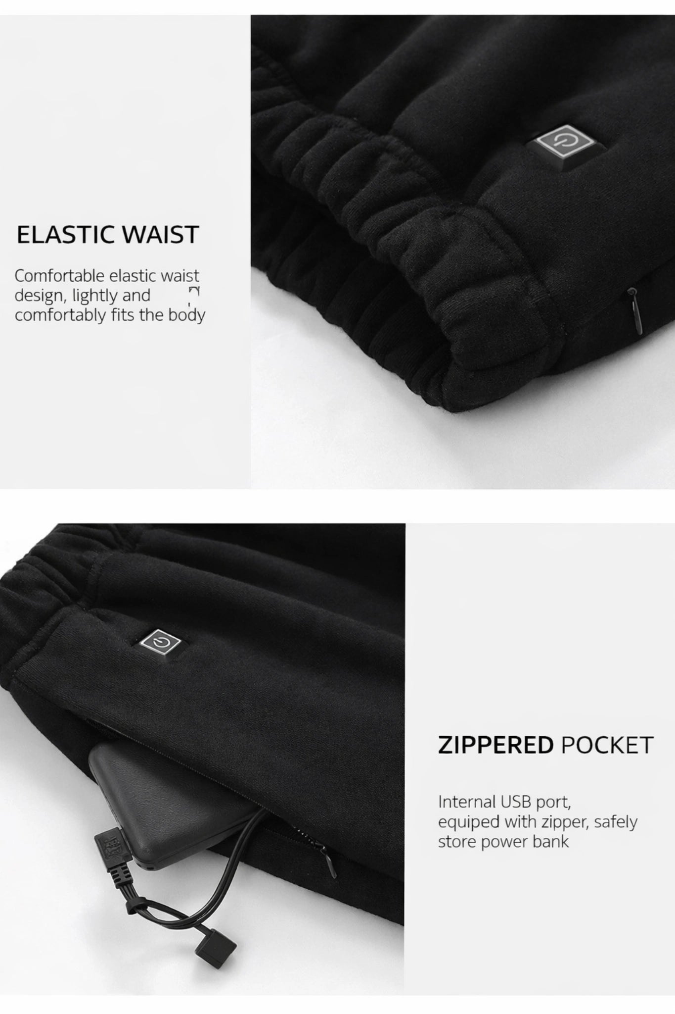 Smart Heated Thermal Underwear Set with Portable Battery