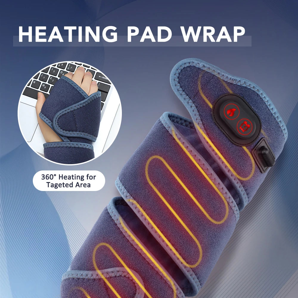 Rechargeable Heated Wrap with Timer – Electric Heating Pad Strap for Elbow, Wrist, Waist & Ankle Pain Relief