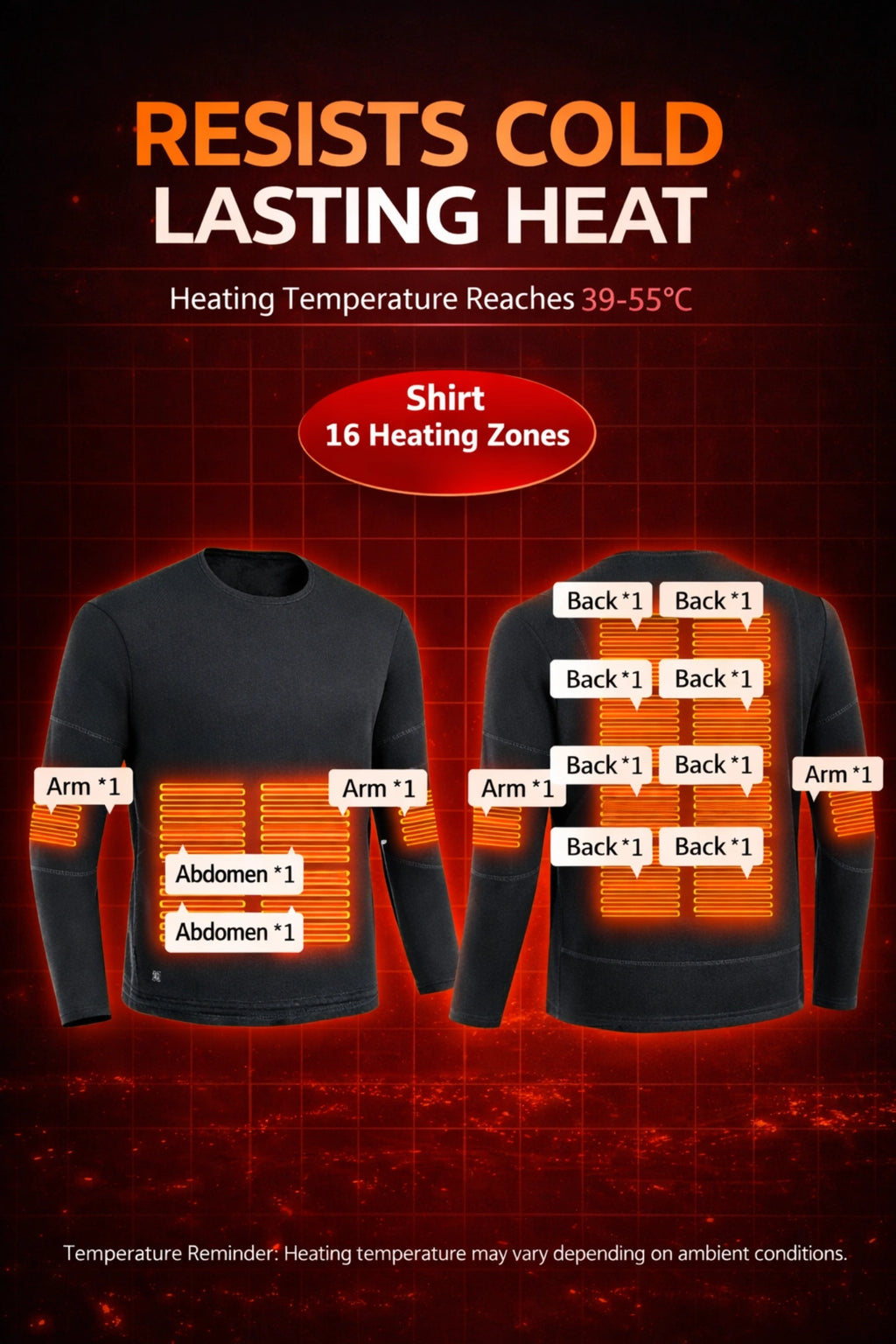 Smart Heated Thermal Underwear Set with Portable Battery