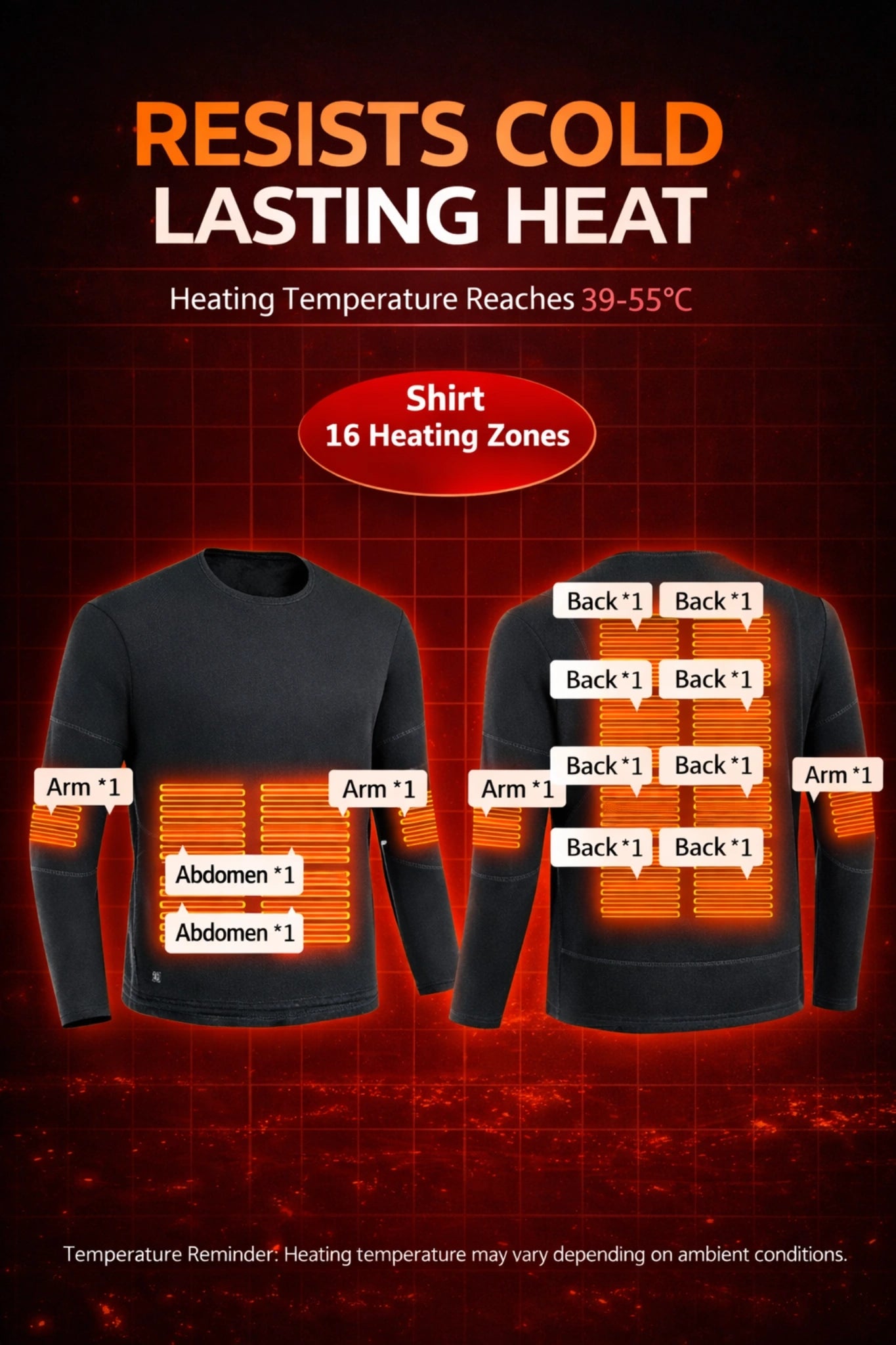 Smart Heated Thermal Underwear Set with Portable Battery