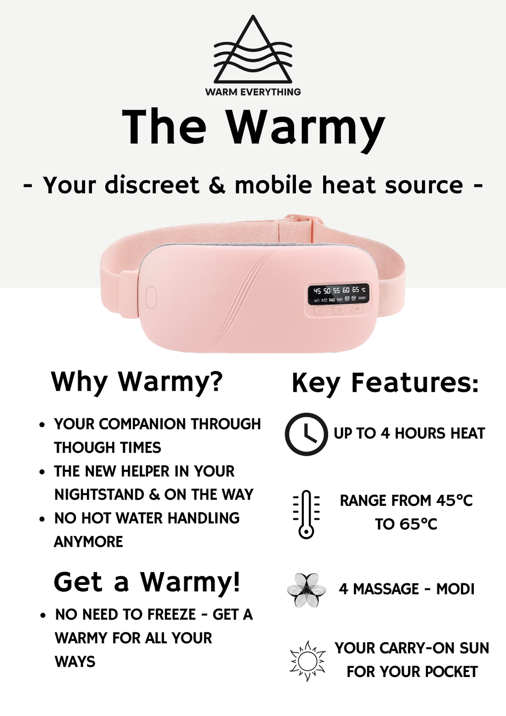 Heated Period Relief Belt with Vibration Massage (Adjustable Heat + Timer)