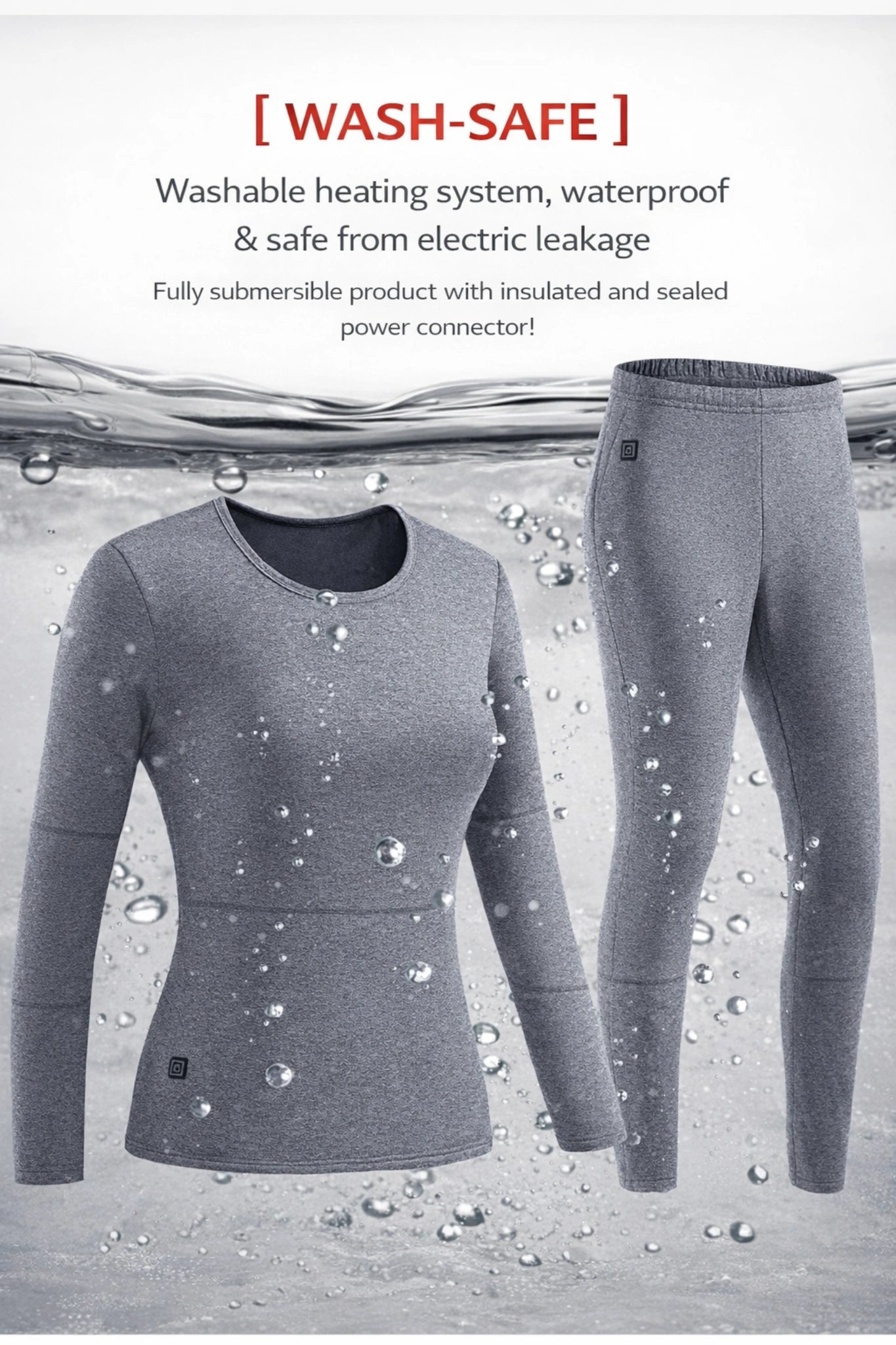 Smart Heated Thermal Underwear Set with Portable Battery