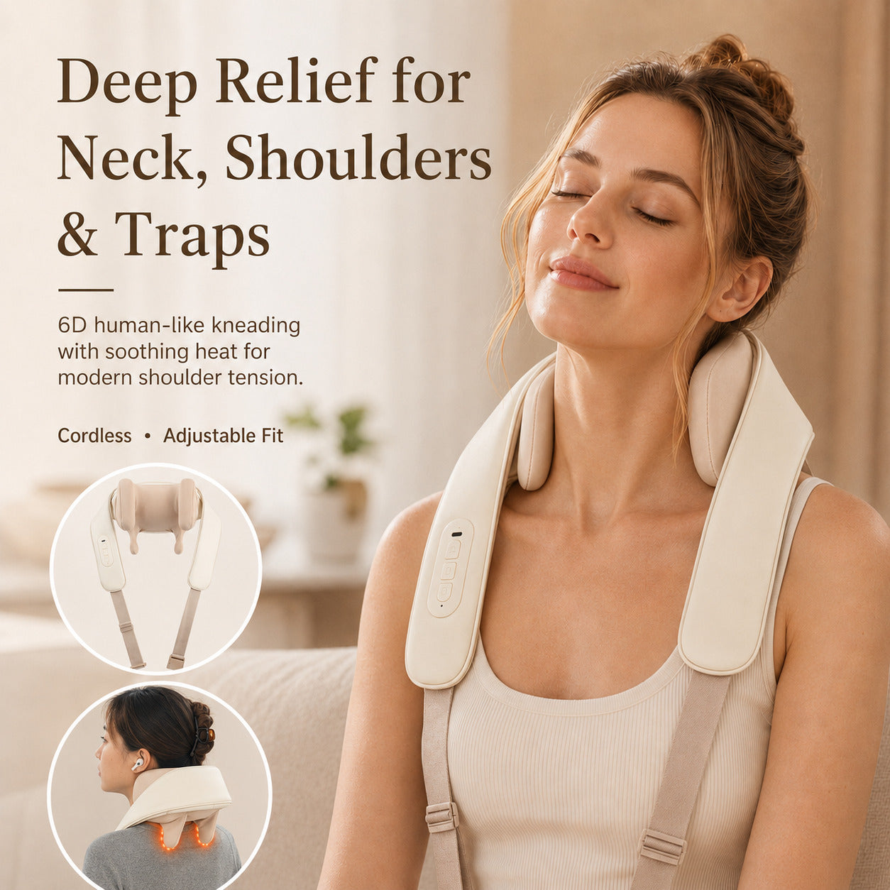 Ergonomic Adjustable Neck & Shoulder Massager